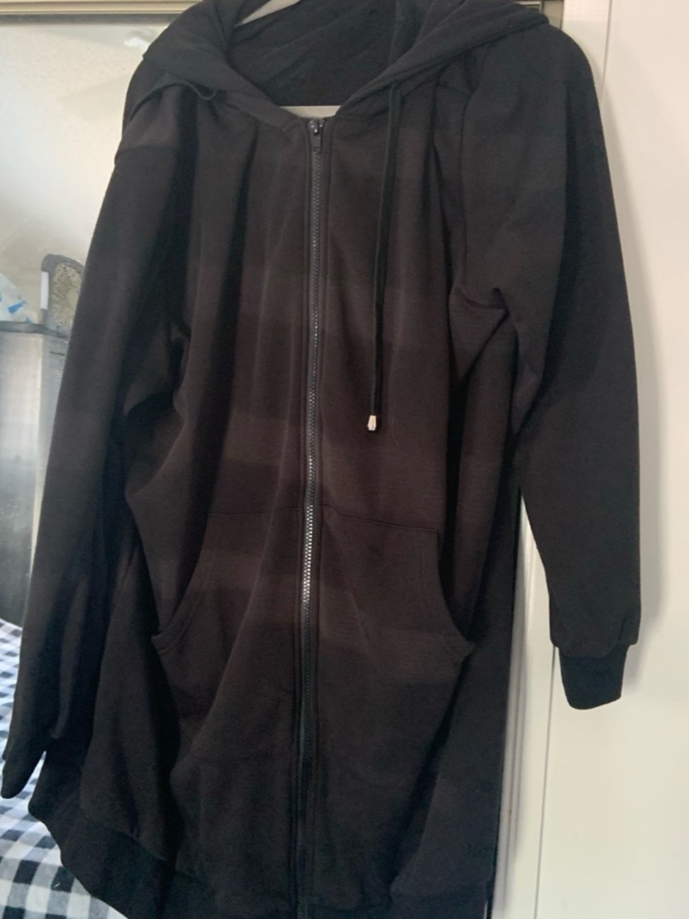 Long zip up hooded sweatshirt jacket 2x